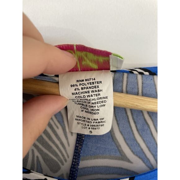 Ivy Lane Coastal Sleeveless Shift Knee Length Dress Blue White Floral Size Small - Picture 6 of 8